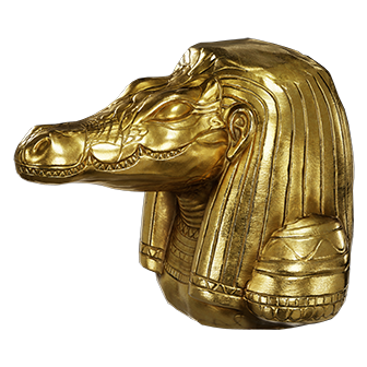 Golden Crocodile Head Statue